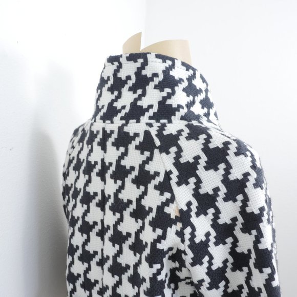 Nygard Black White Houndstooth Design Retro Coat Wide Half Sleeve SZ 8 Jacket - Picture 9 of 14